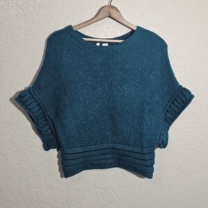Anthropologie Moth Mohair Blend Teal Knit Sweater